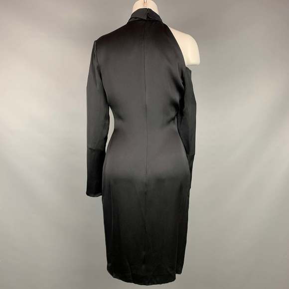 BILL BLASS Black Silk Shoulder Cut Out Cocktail Dress - Picture 4 of 5
